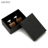 Hot Lepton Walnut Wood Cufflinks For Mens High Man Jewelry