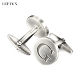 Alphabet Cufflinks Antique Silver Round Letters G Men Shirt Cuffs