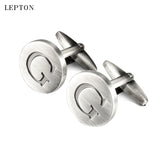 Alphabet Cufflinks Antique Silver Round Letters G Men Shirt Cuffs