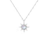 Moonstone Star Charm Pendant Necklace Wedding Jewelry Gift