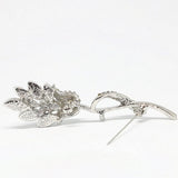 Crystal Flower Brooch Colorful Cat Eyes Silver Gold Pin