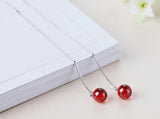Hot Long Red garnet 925 Sterling Silver Earrings For Women Jewelry