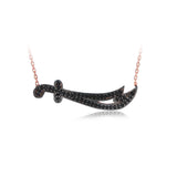925 Silver Sword Zircon Evil Eye Necklace for Women