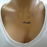 925 Silver Sword Zircon Evil Eye Necklace for Women