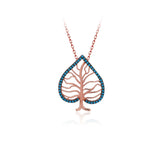 925 Silver Tree Jewelry Zircon Leaf Necklace For Women