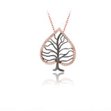 925 Silver Tree Zircon Leaf Necklace For Women Valentines