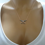925 Silver Zircon Angel Heart Necklace For Women