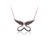 925 Silver Zircon Angel Heart Necklace For Women