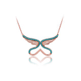 Angel Lover Necklace for Women, 925 Silver Zircon Jewelry, Valentines Gift