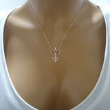 Zircon Sailor Heart Necklace 925 Silver Jewelry for Women