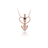 Zircon Sailor Heart Necklace 925 Silver Jewelry for Women