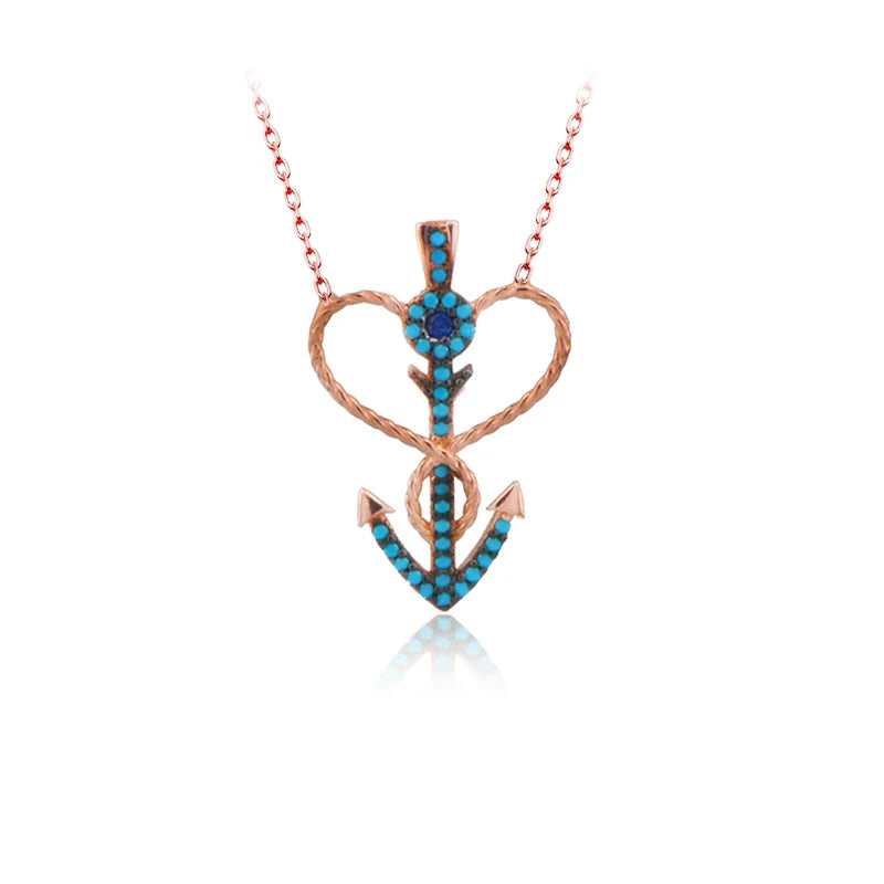 Zircon Sailor Necklace 925 Silver For Women Valentines