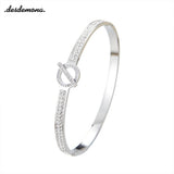 Circle Bangles CZ Bracelets Stainless Steel Wedding