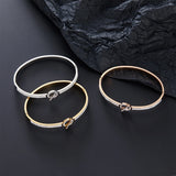 Circle Bangles CZ Bracelets Stainless Steel Wedding