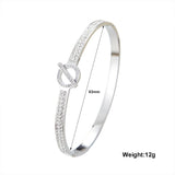 Circle Bangles CZ Bracelets Stainless Steel Wedding