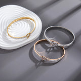 Circle Bangles CZ Bracelets Stainless Steel Wedding