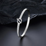 Circle Bangles CZ Bracelets Stainless Steel Wedding