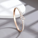Circle Bangles CZ Bracelets Stainless Steel Wedding