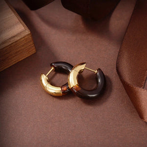 Sparkling Resin Round Hoop Earrings for Women