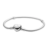 925 Silver Heart Bracelet Fits Pan Beads Charms 