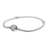 925 Silver Heart Bracelet for Charms DIY Jewelry
