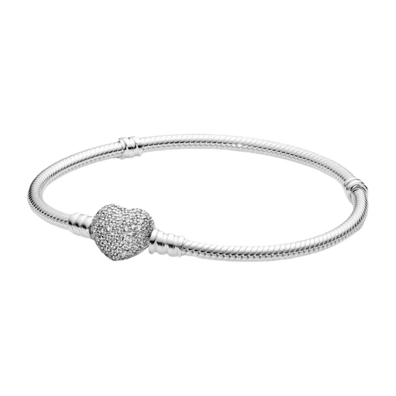 925 Silver Heart Bracelet for Charms DIY Jewelry