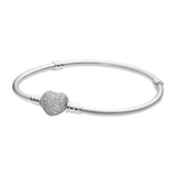 925 Silver Heart Bracelet for Charms DIY Jewelry