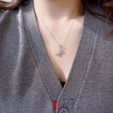 Romantic Butterfly Necklace with Bling Zirconia Pendant
