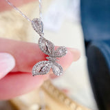 Romantic Butterfly Necklace with Bling Zirconia Pendant