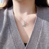 Romantic Butterfly Necklace with Bling Zirconia Pendant
