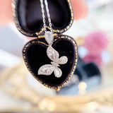 Romantic Butterfly Necklace with Bling Zirconia Pendant