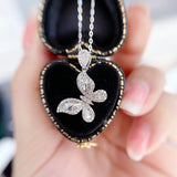 Romantic Butterfly Necklace with Bling Zirconia Pendant