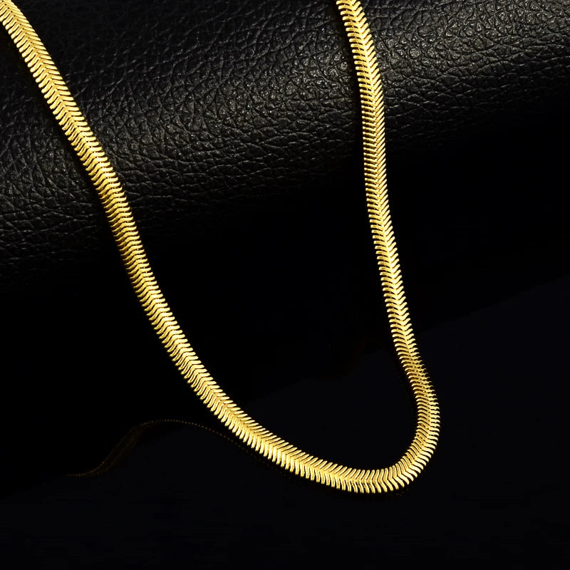 Men's 24k 4MM Snake Chain Necklace