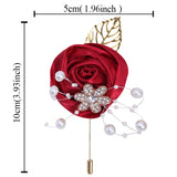 Men's Rhinestone Pearl Corsage DIY Groom Lapel Pin T059