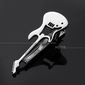 Men's Golden Piano Keys Necktie Clip Stainless Steel Pin