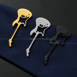 Men's Golden Piano Keys Necktie Clip Stainless Steel Pin
