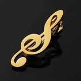 Men's Golden Piano Keys Necktie Clip Stainless Steel Pin