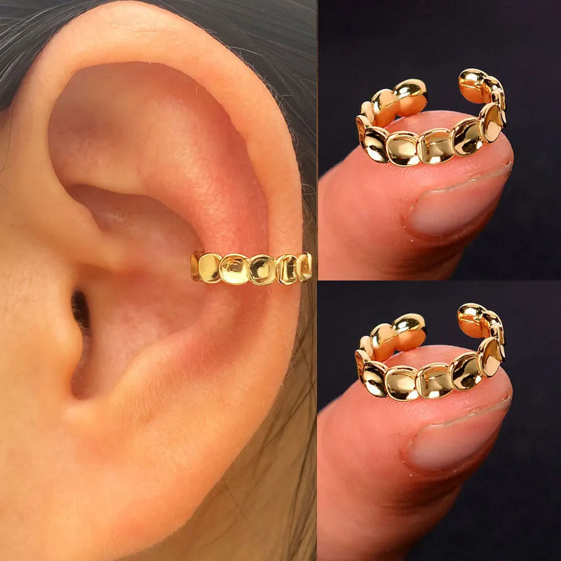 Metal Statement Clip Earrings Star Ear Cuff