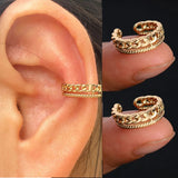 Metal Statement Clip Earrings Star Ear Cuff