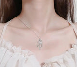 Micro CZ Dream Catcher Necklace Silver Zircon Pendant Bohemia Women Collares