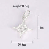 925 Sterling Silver Star Pendant with Micro Inlays for DIY Jewelry Making