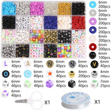 Polymer Clay Bead Kit 12 Constellation Beads with Elastic Cord Box
