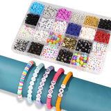 Polymer Clay Bead Kit 12 Constellation Beads with Elastic Cord Box