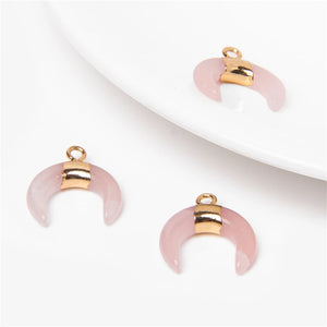 Moon Stone Pendant Rose Quartz Labradorite Reiki Charms for Women