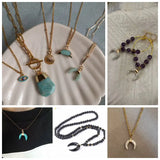 Moon Stone Pendant Rose Quartz Labradorite Reiki Charms for Women