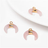 Moon Stone Pendant Rose Quartz Labradorite Reiki Charms for Women