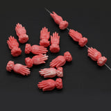 Natural Coral Hand Shape Beads DIY Jewelry Making
