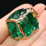 Natural Crystal Cube Square Pendant Rainbow Quartz Charms for Jewelry