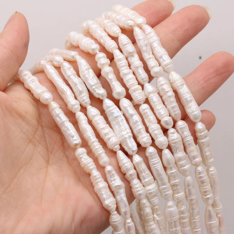 Natural Freshwater Long Pearl Isolation Beads For Jewelry Making 6x20-7x25mm