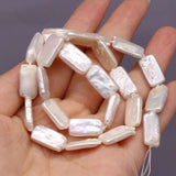 Natural Freshwater Pearl Beaded Rectangle DIY Jewelry 10x18mm